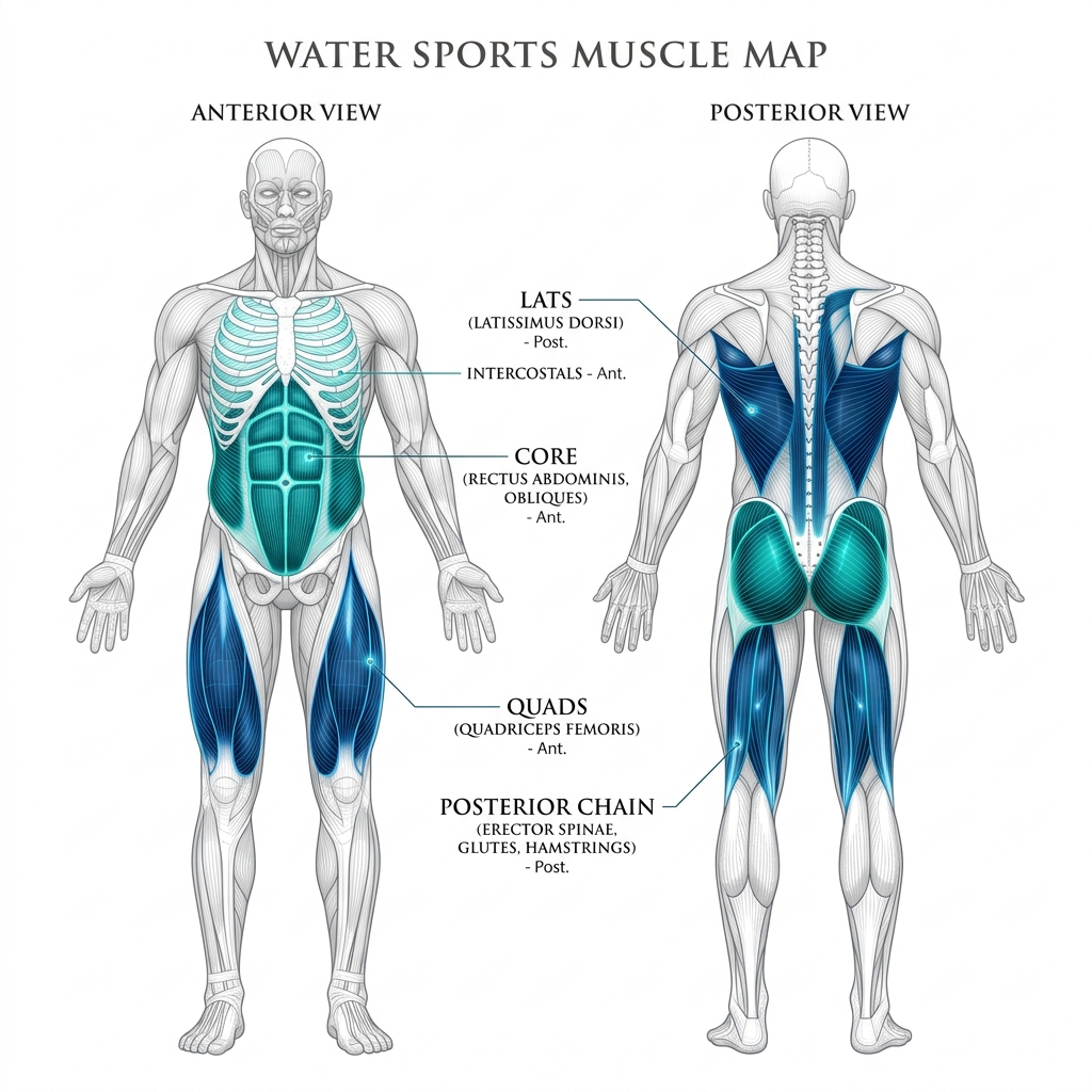 Water Sports Muscle Map